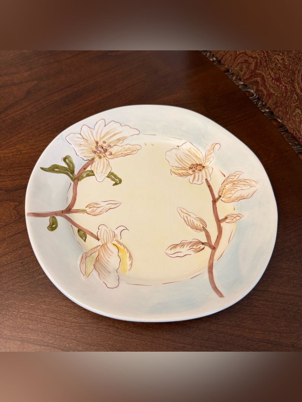 Magnolia Ambiance Collection 10.75” Shallow Bowl Or Footed Plate